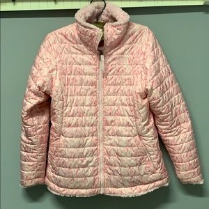 North Face Girls size xl (18) reversible coat.